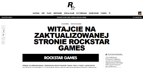 Nowa strona Rockstar Games
