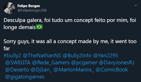 Bully 2 - tweet Felipe Borgesa
