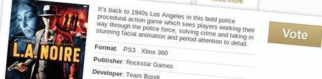 L.A. Noire nominowane do nagrody za najlepszą grę akcji.